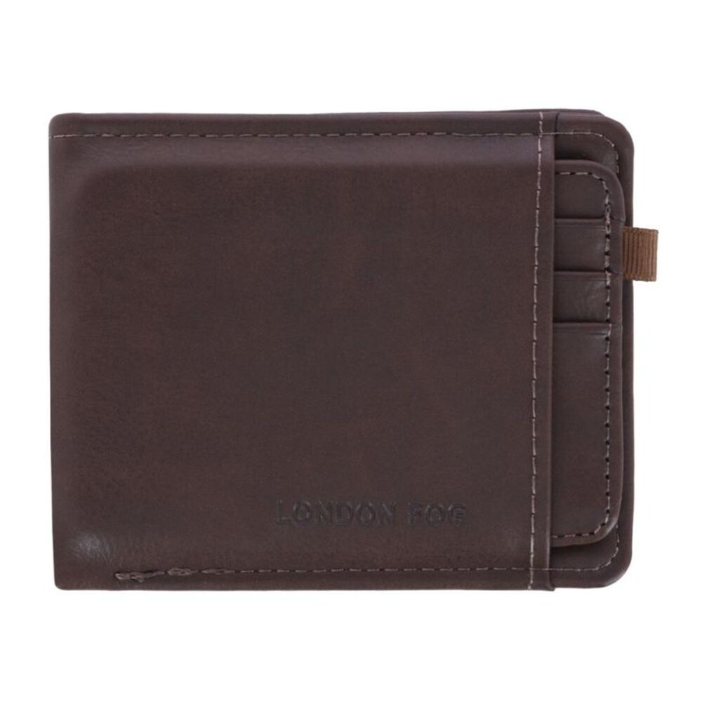 London Fog Men's Leather Passcase Wallet with Removable Case